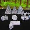 Adventurer's Camp w/ Tents Campfire and More 28mm Miniature Hero's Scale Scatter Terrain RPG Tabletop Fantasy Games Dungeon's and Dragons view 1