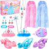 Fedio Princess Dress Up Shoes Set Little Girls Role Play Shoes Pretend Princess Gift Toy Set with 3 Pairs of Shoes,Princess Cape,Crown Tiaras,Unicorn Purse for Girls Aged 3,4,5,6 Birthday Christmas view 1