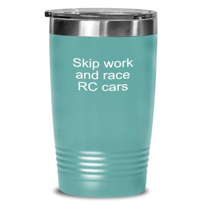 Rc Cars Tumbler Skip work and race RC cars 20oz, Teal Green