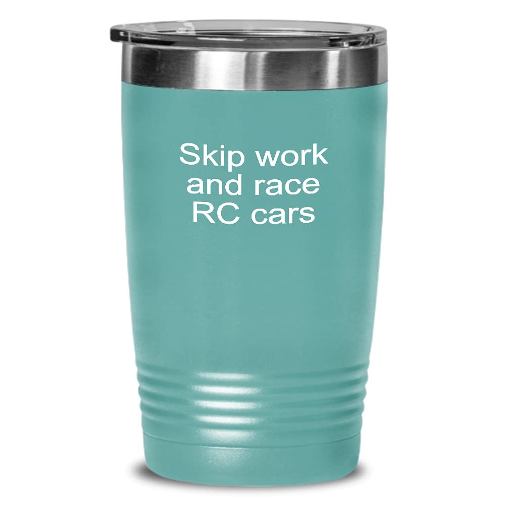 Rc Cars Tumbler Skip work and race RC cars 20oz, Teal Green