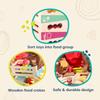 B. toys  Little Foodie Groups  24-Piece Wooden Grocery Toy with Categorized Food Crates  Encourage Sorting, Healthy Eating Pretend Scenarios  Best for Curious Chefs  Ages 3+ view 3