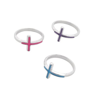 Fun Express Cross Rings - Jewelry - 24 Pieces