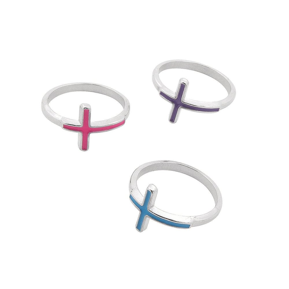 Fun Express Cross Rings - Jewelry - 24 Pieces