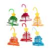 Assorted Colors Bright Paper Christmas Tree Ornament Craft Kit - 4" x 7" (Set of 12) - Ideal for DIY Holiday Decorations & Kids Crafts view 1