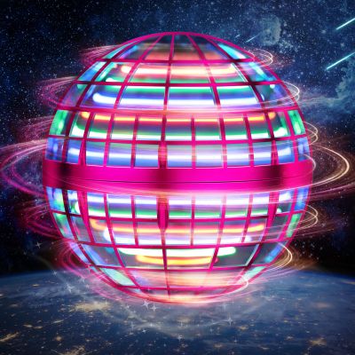 LEMATRIX Flying Orb Ball Toy, Hover Ball Boomerang Fly Fidget Spinner, Cool Toys Gifts for 6 7 8 9 10 11 12+ Years Old boy Girls Teens, Hand Mini Drone Cosmic Globe, Indoor Outdoor Toys (Pink)