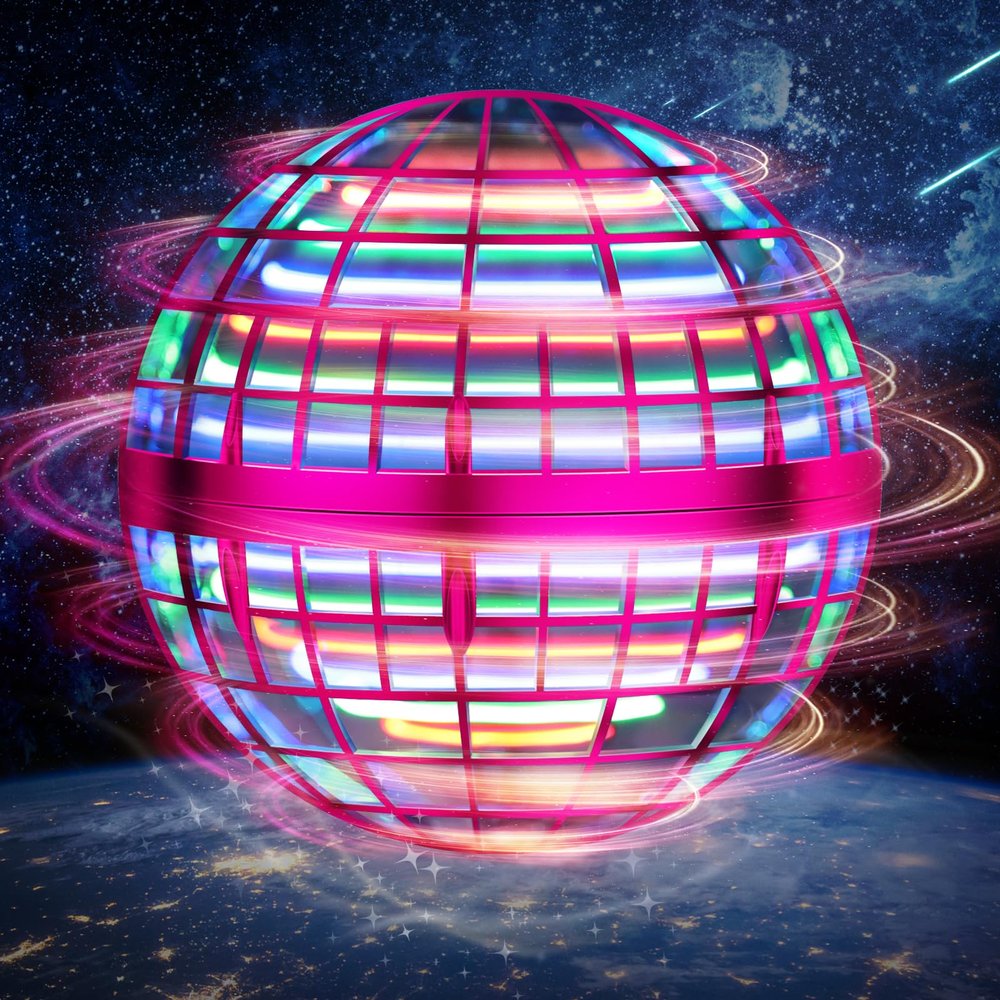 LEMATRIX Flying Orb Ball Toy, Hover Ball Boomerang Fly Fidget Spinner, Cool Toys Gifts for 6 7 8 9 10 11 12+ Years Old boy Girls Teens, Hand Mini Drone Cosmic Globe, Indoor Outdoor Toys (Pink)