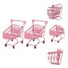 Happyyami 2pcs Mini Metal Shopping Cart Supermarket Handcart Mini Shopping Grocery Cart Utility Cart Trolley Handcart Toy Shopping Carts Mini Shopping Cart view 2
