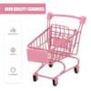 Happyyami 2pcs Mini Metal Shopping Cart Supermarket Handcart Mini Shopping Grocery Cart Utility Cart Trolley Handcart Toy Shopping Carts Mini Shopping Cart view 3
