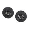 VGEBY RC Truck Wheel,2Pcs Rubber Tire 55mm Dia Aluminium Alloy Fit for D12 1/10 RC Car RC Vehicle Scale Accessories (Black) Car Model Accessory D12 Upgrades 1/10 Rc Wheels and view 1