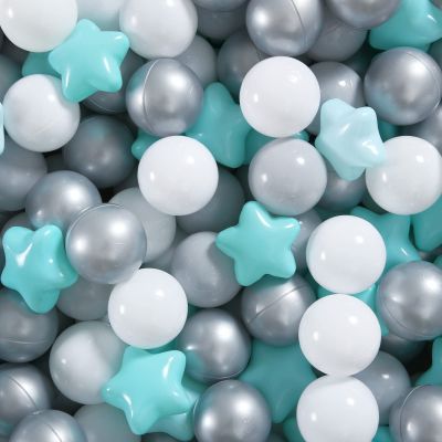 GOGOSO Ball Pit Balls for Toddlers Kids Plastic Balls for Ball-Pit Playpen Pool Baby Pastel BPA-Free Non Toxic Pastel Crush Proof Bal Green+Gray+White, 100pcs