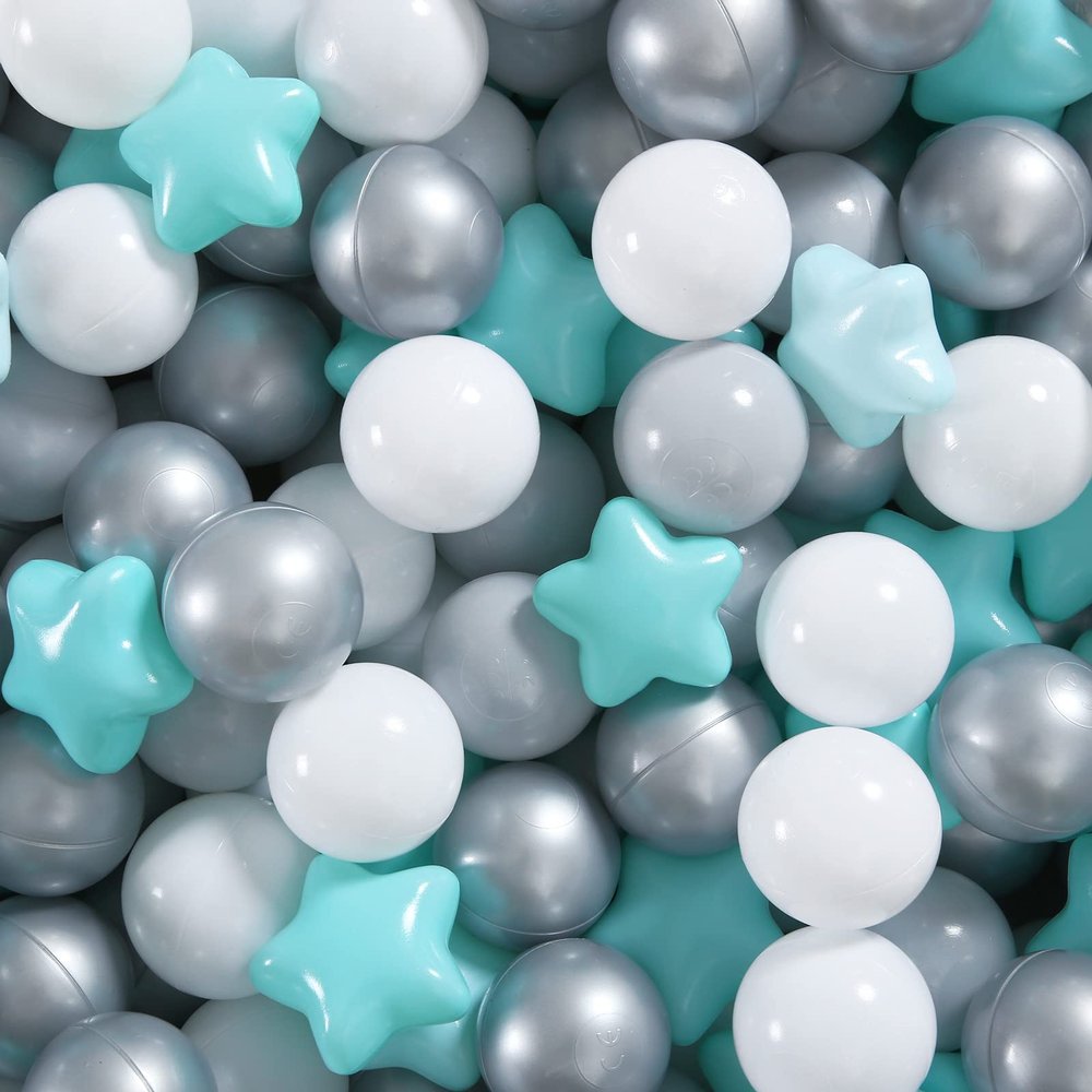 GOGOSO Ball Pit Balls for Toddlers Kids Plastic Balls for Ball-Pit Playpen Pool Baby Pastel BPA-Free Non Toxic Pastel Crush Proof Bal Green+Gray+White, 100pcs