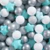 GOGOSO Ball Pit Balls for Toddlers Kids Plastic Balls for Ball-Pit Playpen Pool Baby Pastel BPA-Free Non Toxic Pastel Crush Proof Bal Green+Gray+White, 100pcs view 1