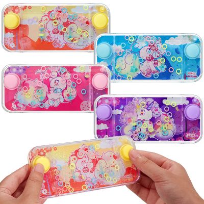 Chalyna 4 Pcs Handheld Water Games Water Ring Toys Colorful Ring Toss Game Without Road Trip Toys 80's 90's Games for Kids Party Favors Bag Fillers Pastime(Cartoon Style)
