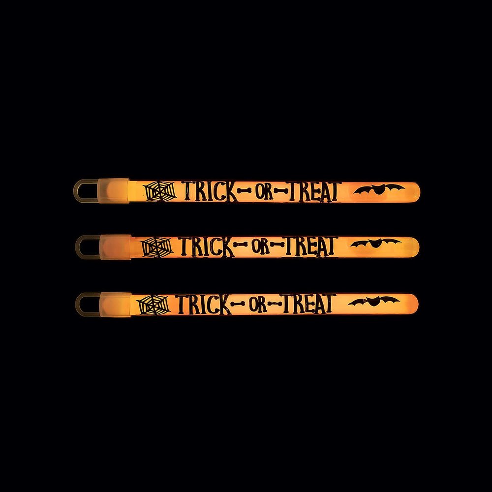 Fun Express Trick-or-Treat Print Glow Sticks - Jewelry - 12 Pieces
