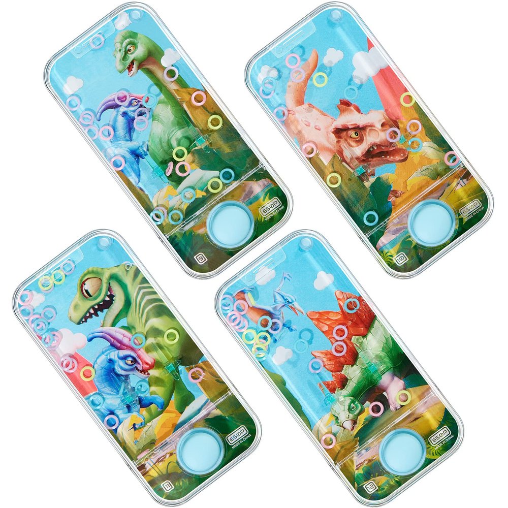 Chalyna 4 Pcs Handheld Water Games Water Ring Toys Colorful Ring Toss Game Without Road Trip Toys 80's 90's Games for Kids Party Favors Bag Fillers Pastime(Animal Style)