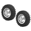 VGEBY RC Truck Wheel,2Pcs Rubber Tire 55mm Dia Aluminium Alloy Fit for D12 1/10 RC Car RC Vehicle Scale Accessories (Silver) Car Model Accessory view 1