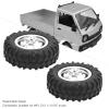 VGEBY RC Truck Wheel,2Pcs Rubber Tire 55mm Dia Aluminium Alloy Fit for D12 1/10 RC Car RC Vehicle Scale Accessories (Silver) Car Model Accessory view 2