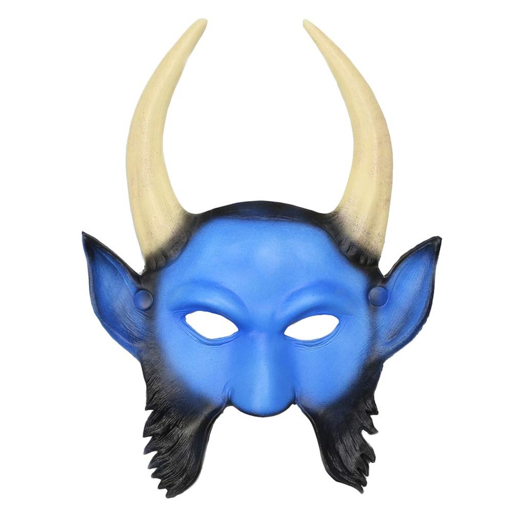 LUOZZY Masquerade Mask 3D Horned Devil Mask Cosplay Party Face Cover Halloween Carnival Festival Supplies (Blue