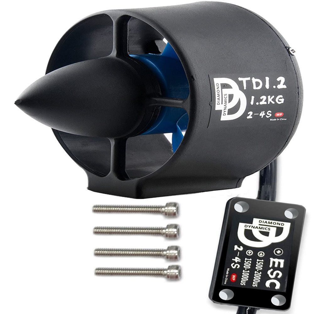 DIAMONDDYNAMICS Underwater Thruster 1.2kg Thrust 12V Brushless Motor with bi-Directional Full Waterproof ESC for ROV,RC Boat,Underwater Vehicle,Diving,Seafloor Photography,Seabed Exploration (CCW)