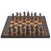 Antique Copper Medieval British Army Figures Metal Chess Set for Adult,Handmade Cool Pieces and Medium Size Natural Solid Wooden Chessboard with Pearl Design Around Board (Rose) view 3