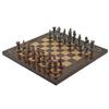 Antique Copper Medieval British Army Figures Metal Chess Set for Adult,Handmade Cool Pieces and Medium Size Natural Solid Wooden Chessboard with Pearl Design Around Board (Walnut) view 1