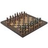 Antique Copper Medieval British Army Figures Metal Chess Set for Adult,Handmade Cool Pieces and Medium Size Natural Solid Wooden Chessboard with Pearl Design Around Board (Walnut) view 2