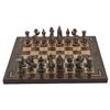 Antique Copper Medieval British Army Figures Metal Chess Set for Adult,Handmade Cool Pieces and Medium Size Natural Solid Wooden Chessboard with Pearl Design Around Board (Walnut) view 3