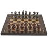 Antique Copper Medieval British Army Figures Metal Chess Set for Adult,Handmade Cool Pieces and Medium Size Natural Solid Wooden Chessboard with Pearl Design Around Board (Walnut) view 4
