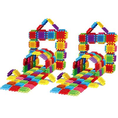 Dimple 2 Sets of 60 Blocks Total 720-Piece Set Large Stacking Blocks and Interconnecting Building Set for Boys & Girls, Great Toy for Child Development for Kids and Toddlers