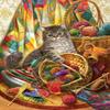 SUNSOUT INC - Kitten and Wool - 1000 pc Jigsaw Puzzle by Artist: Nadia Strelkina - Finished Size 20" x 27" - MPN# 39212 view 3