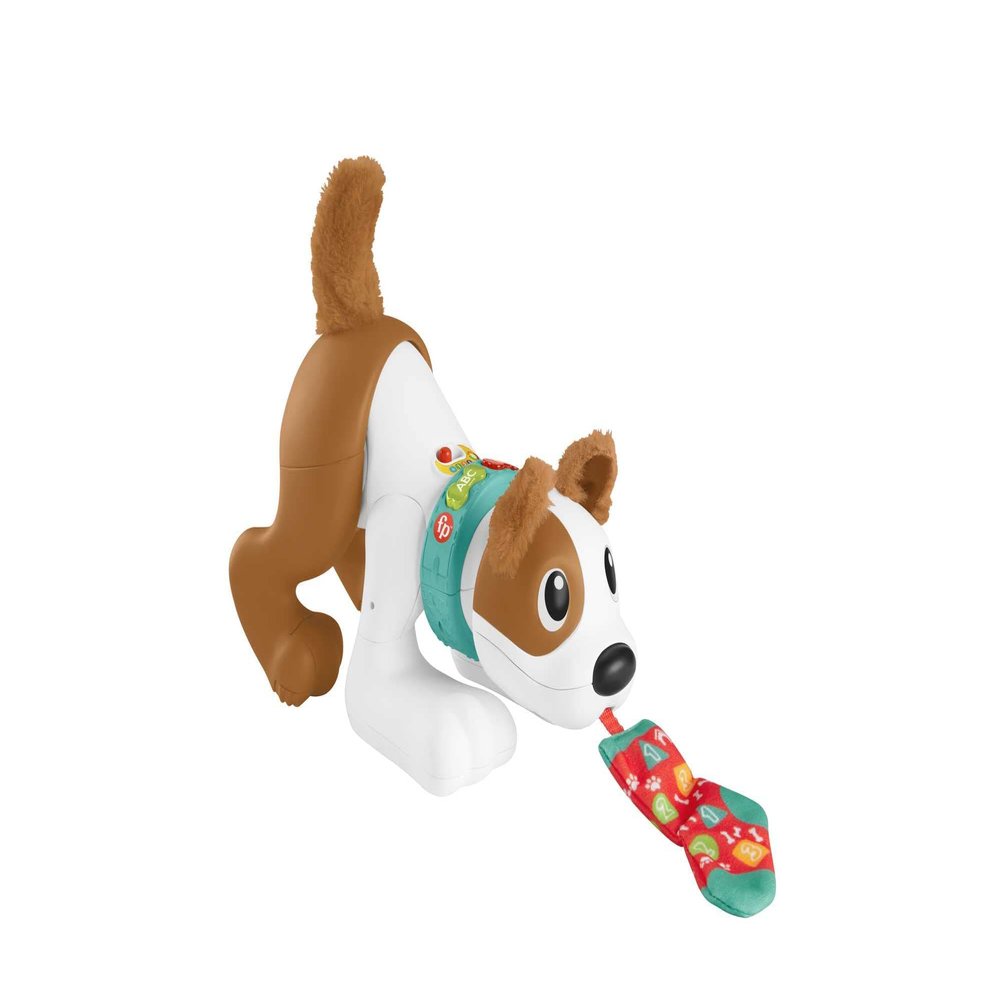 Fisher-Price 123 Crawl with Me Puppy, Electronic Dog Infant Crawling Toy with Music and Smart Stages Learning Content for Infants and Toddlers