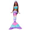 Barbie Mermaid Doll with Water-Activated Twinkle Light-Up Tail, Barbie Dreamtopia Mermaid Toys, Purple-Streaked Hair view 1