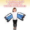 ArtCreativity Plush Wearable Butterfly Wings, 1 Pair, Butterfly Wings for Girls & Boys in Blue, Kids Butterfly Halloween Costume Made of Soft Material, Dress Up Accessories for Children view 2