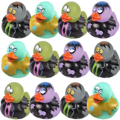 ArtCreativity 12 PCS Halloween Rubber Ducks, Zombie Rubber Duckies for Kids, Variety of Designs and Colors, Trick or Treat Supplies,Party Favors, Goodie Bag Filler, Halloween Themed Bathtub Toys