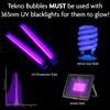 Atomic Bubbles: Tekno Bubbles - 2 Pack (1 Gold, 1 Blue) - 4oz Bottles, UV Blacklight Glow Bubbles, Glow Parties, Indoor & Outdoor, Kid Safe Non-Toxic view 2