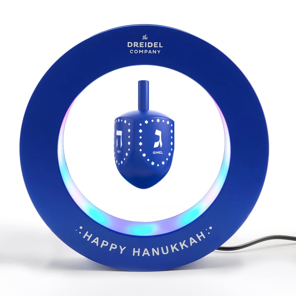 The Dreidel Company Hanukkah Floating Dreidels, Chanukkah Decorations (Levitating Dreidel in O'Ring)
