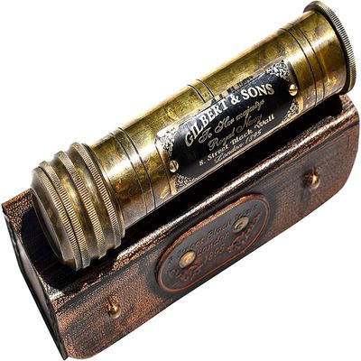 Nautical-Mart Handmade Working Kaleidoscope, Birthday Gift, Unique Gift, Graduation Gift (Brass Antique Kaleidoscope with Case)