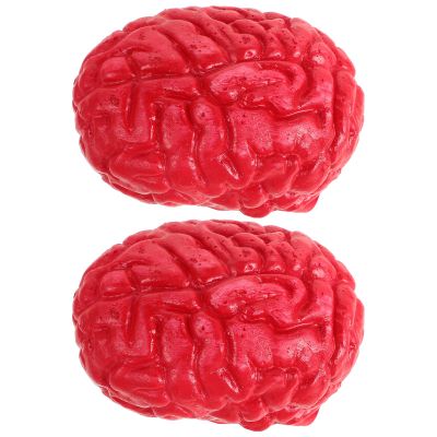Yardwe Simulated Brain Props 2 Pack Fake Brain Decorations for Halloween Party Bloody Body Organs Scary Haunted House 5X3.5X3 Inches