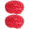 Yardwe Simulated Brain Props 2 Pack Fake Brain Decorations for Halloween Party Bloody Body Organs Scary Haunted House 5X3.5X3 Inches view 1