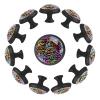 12 Pieces Colorful Neon Animal Mix Glass Knobs for Dresser Drawers, 1.37 x 1.10 in Round Kitchen Cabinet Pulls for Home Office Nursery Kids Room view 1