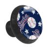 12 Pieces Baseball Stars Glass Knobs for Dresser Drawers, 1.37 x 1.10 in Round Kitchen Cabinet Pulls for Home Office Nursery Kids Room view 2