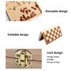 11.8in / Chess Sets Wooden Box Board Game with Storages Folding Chess Box - Parent-Child Interaction & Beginners Kids ( Color : Brown ) view 3