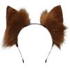 VIGVAN Handmade Wolf Fox Ears Animal Cosplay Cute Head Accessories for Halloween (Brown) view 2