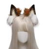 VIGVAN Handmade Wolf Fox Ears Animal Cosplay Cute Head Accessories for Halloween (Brown) view 3