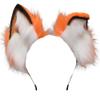 VIGVAN Handmade Wolf Fox Ears Animal Cosplay Cute Head Accessories for Halloween (Orange) view 3