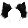 VIGVAN Handmade Wolf Fox Ears Animal Cosplay Cute Head Accessories for Halloween (Black) view 2