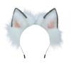 VIGVAN Handmade Wolf Fox Ears Animal Cosplay Cute Head Accessories for Halloween (Wolf White1) view 1