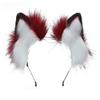 VIGVAN Handmade Wolf Fox Ears Animal Cosplay Cute Head Accessories for Halloween (Red White) view 1