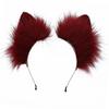 VIGVAN Handmade Wolf Fox Ears Animal Cosplay Cute Head Accessories for Halloween (Red White) view 2