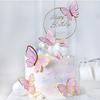 20PCS Pink Butterfly Cupcake Toppers and 1pcs Gold Metal Acrylic Panel Cake Toppers Cake Decorations for Girls Women Happy Birthday Wedding Party Food Supplies view 1